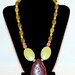 SALE... Unique Color Theory Deep Purple Kiwi Jasper and Olive Jade Necklace