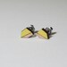 Geo Stud Earrings - Lime & Natural