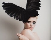 Couture Black Wings, Fashion Headpiece, Fascinator, Buy Headpiece - ArturoRios