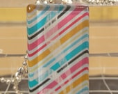 Hidden Flouish - Glass Tile Pendant with 1.5mm Ball Chain