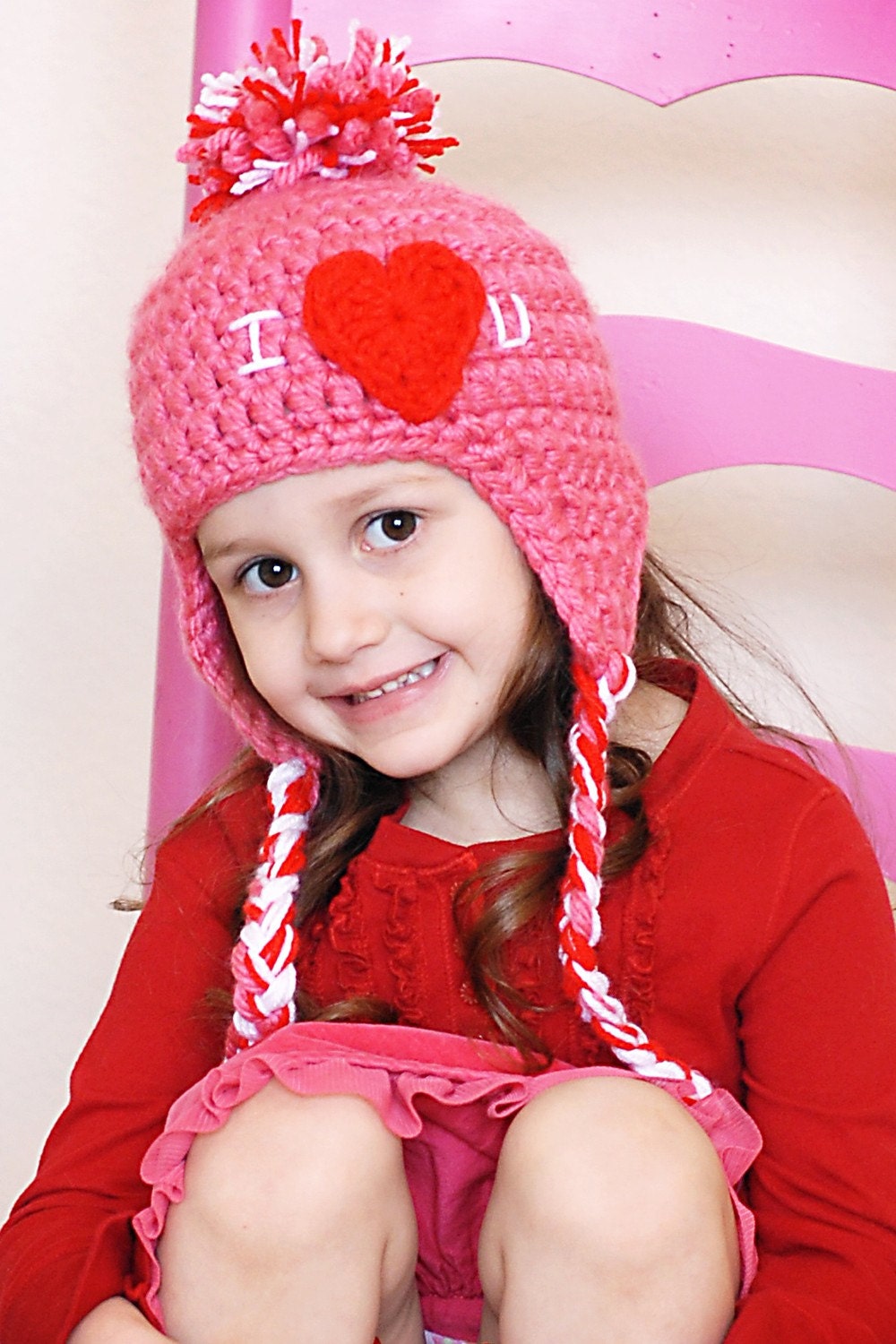 Love Earflap Hat Crochet Pattern (Permission to sell all finished products)