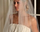Veil - Full Elbow Length Veil with Raw Cut Edge - White, Diamond White, Ivory, Champagne