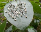Custom Order Freshwater Seed Pearl Branch Bridal Earrings made with Silver Plated Wire (1-3 week wait)