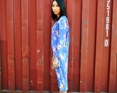 Purple Floral Dress Day Evening Midi Blue Metallic M Long Sleeve Knee Length Party 10 Etsy Spring Fashion