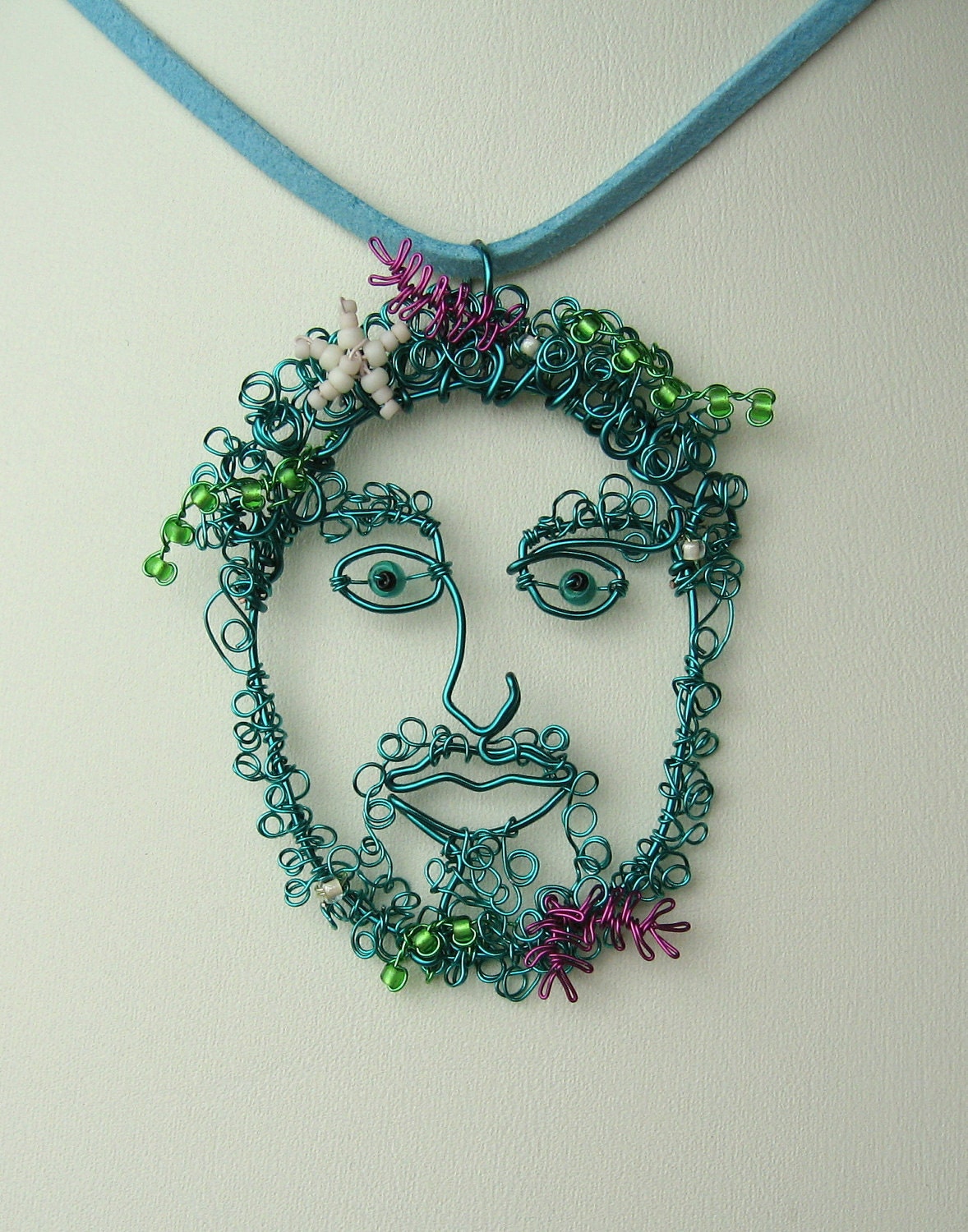 Neptune wire wrapped god of the sea pendant