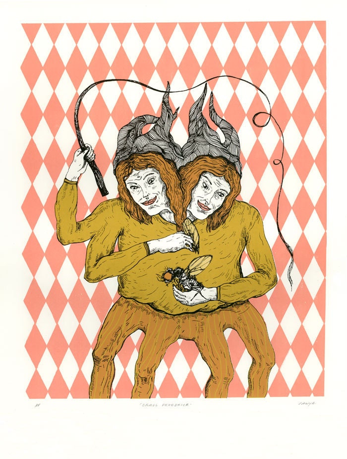 Tale of Cruel Frederick, Screenprint, Limited Ed, hand-printed