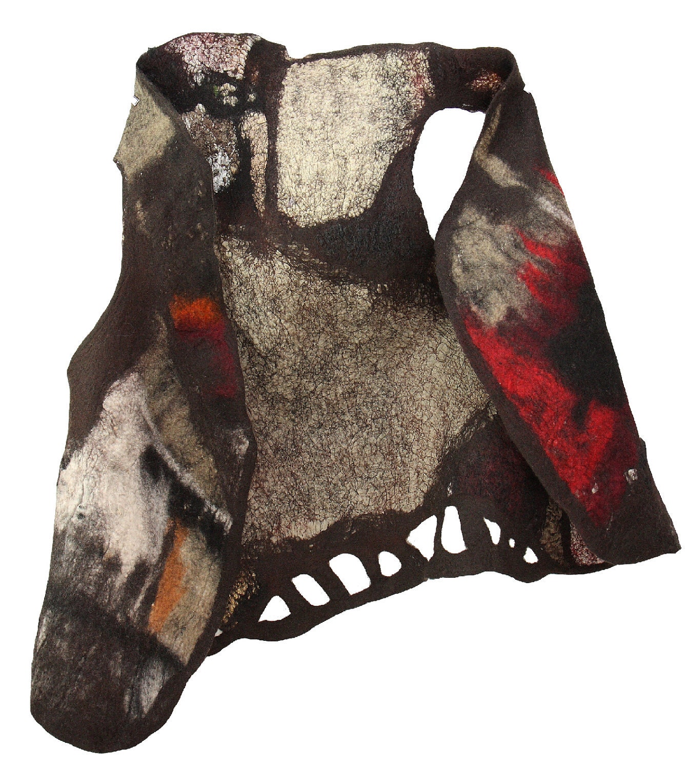 Wearable art women clothing-  nuno felted patchwork bolero S o L