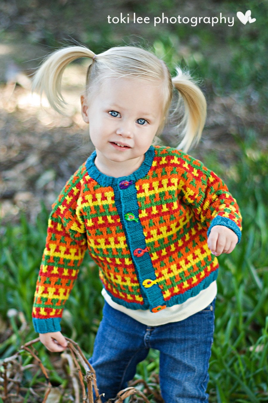 Hand Knit Baby Sweater, Unisex -- Childrens Clothing -- CHESAPEAKE STREET -- Multi-Colored Cardigan -- Perfect for Baby Showers