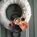 Yarn Wreath Felt Handmade Door Decoration - Pearly 8in