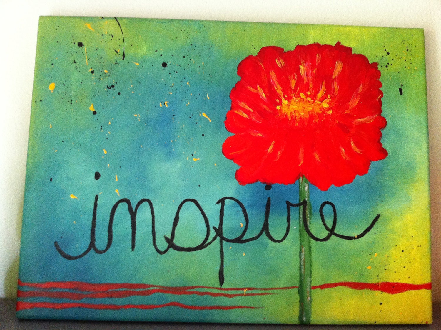 Original Acrylic Painting on Canvas - Painting Home Decor Artwork - Folk Art "Inspire"