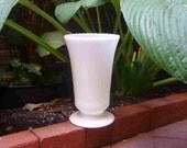 1950s - Vase - White - Milk Glass - Urn - Pedestal - Classic - Shabby Chic - Cottage - Scallop - Hostess - Host - Valentine - E O Brody