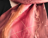 Autumn Reds and Browns with Gold Hand Painted Silk Scarf