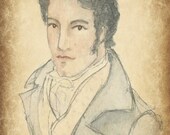 Mr.Darcy art print. Antique finish. 5x7.