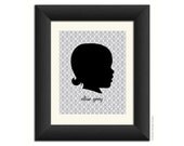 Custom Personalized Silhouette Portrait - 8x10