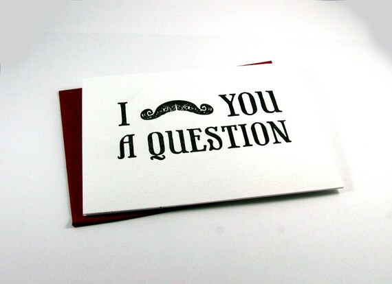 Letterpressed Will You Be My Groomsman Mustache Card