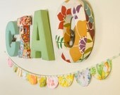 Vintage Fabric Scalloped Bunting Banner Flag  Pillow Factory
