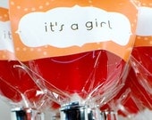 24 Baby Shower Lollipops - It's a Girl - Baby Girl - baby pink wrappers