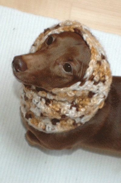 Italian Greyhound (Small Dog) Snood or Neck Warmer in Caramel Sundae Color
