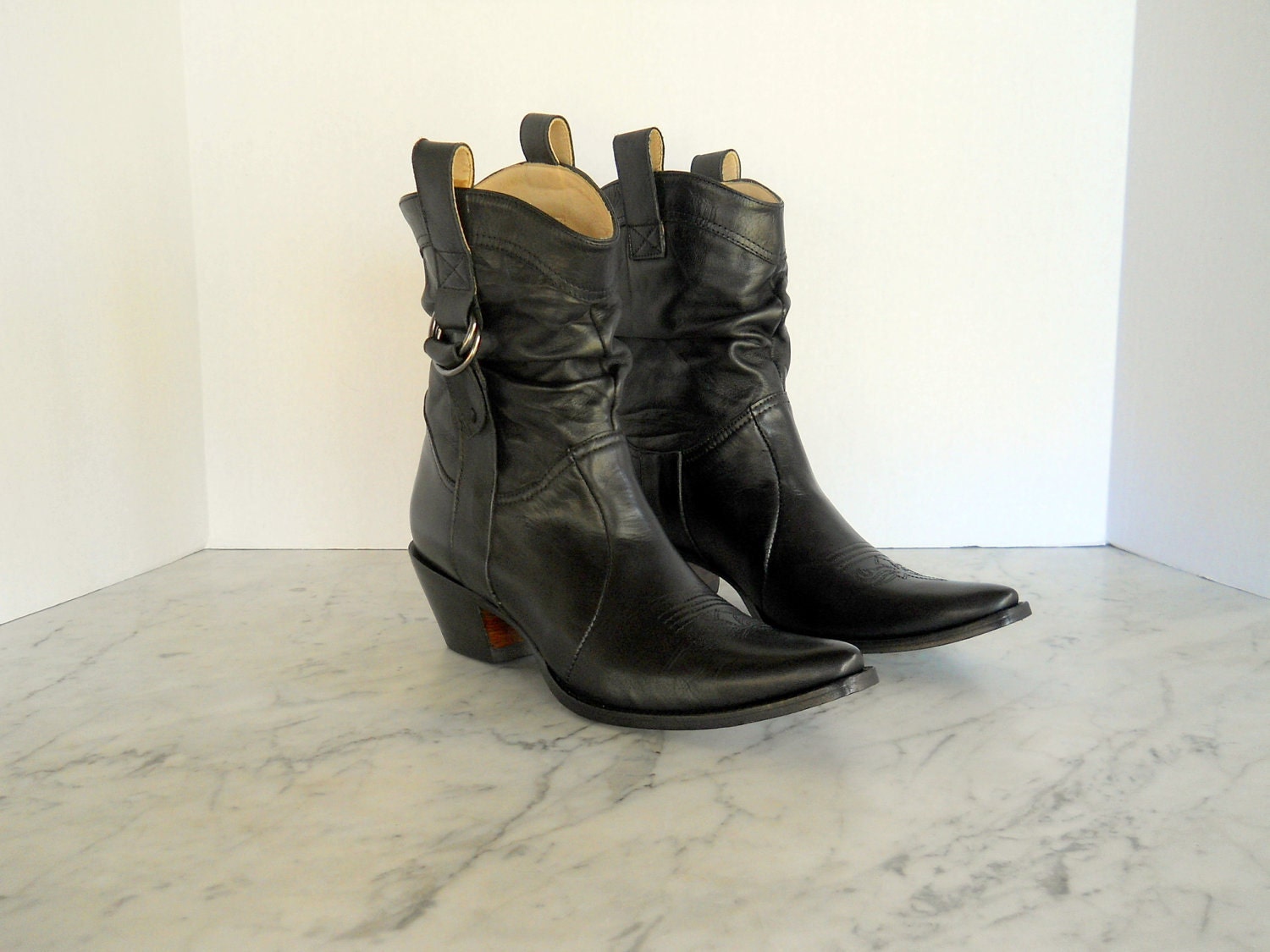 Lucchese Boots // Slouch Cowgirl Black Leather (6 1/2 B)