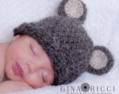 Baby Hat CROCHET PATTERN PDF Teddy Bear Beanie Fuzzy