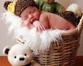 Baby CROCHET PATTERN PDF Hat and Bum Cover Set Twin Teddy
