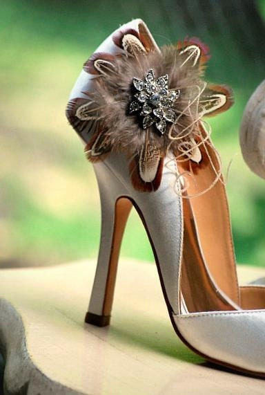 Flirty Shoe Clips. Statement Rhinestone Crystals, Bridal Bride Bridesmaid Fashion, Elegant Stylish Spring, Bronze Copper Golden
