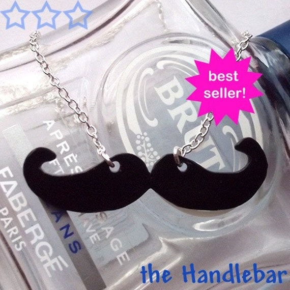 Movember Moustache necklace - choose your style - donation to MOVEMBER Prostate Cancer Charity