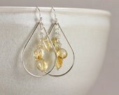 citrine teardrop hoop earrings . sundrop