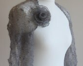 grey color lace shrug knitted in mohair
