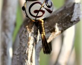 Bronze Frosted Glass Bead Wire-Wrapped Ring - Custom Sizes Available