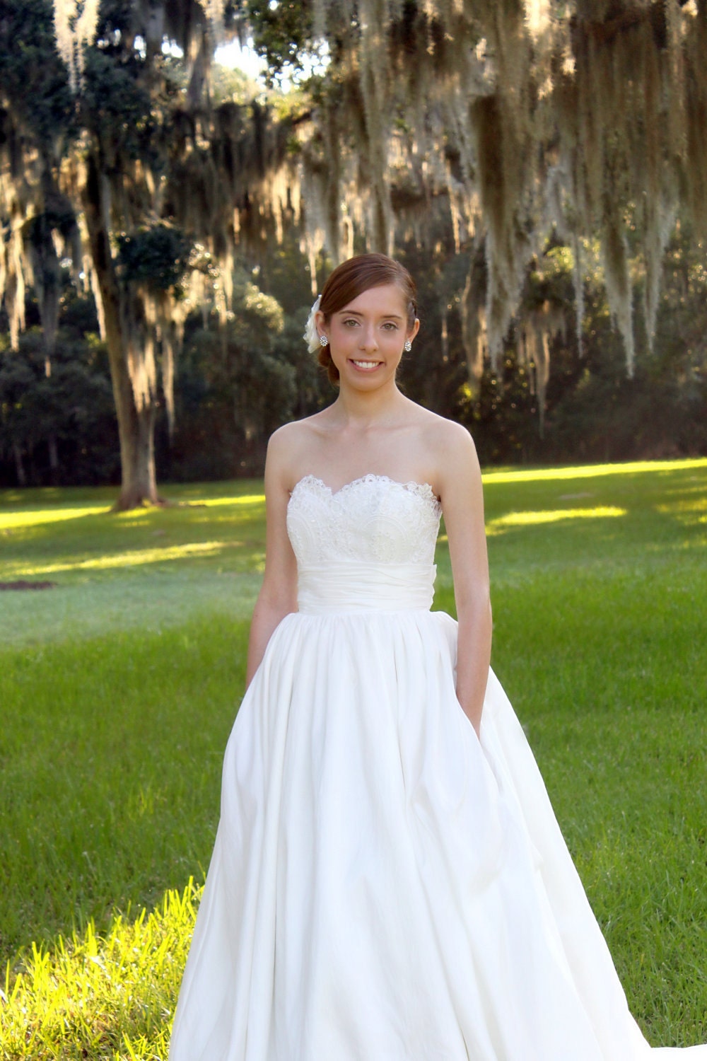 Wedding Dress with Lace Sweetheart Bodice