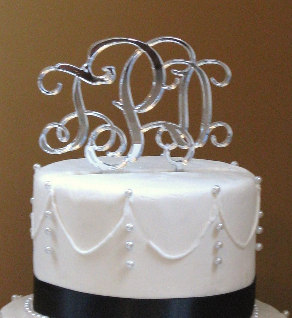 Vine Monogram Cake Topper