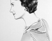 Coco Chanel Original Pencil Drawing Fine Art Portrait