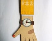Made to Order - Handpainted Wooden Clock Hand - the yellow sweater