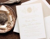 Letterpress Wedding Invitation - SAMPLE - Victorian Monogram Understated Elegance