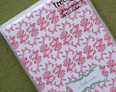 Damask Stationery Note Cards - Box of 8 - Gift Set With Pen