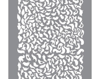 Grey Birds Print - 8x10 or A4