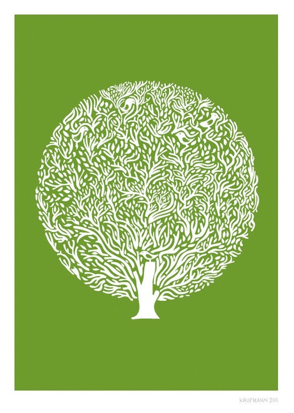 Green Tree Print - 8x10 or A4