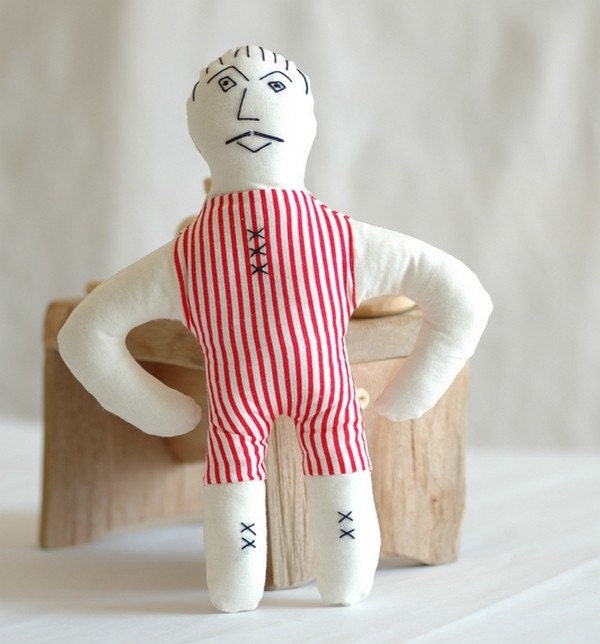 Iz'o The Strong Man - Handmade Fabric Doll - Made to order