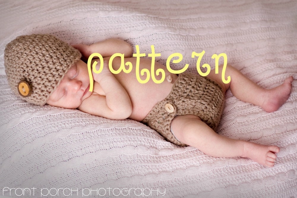 Diaper Cover and Hat CROCHETING PATTERN,  Baby Photography Prop, Sell What You Make, Instant Download