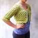 Pistachio Hand crocheted Lace Bolero Sweater