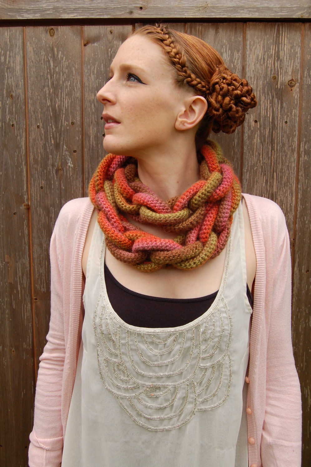 Harvest Hoop-la Crochet Scarf FREE SHIPPING