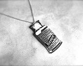 bayer heroin bottle necklace with silver plated chain