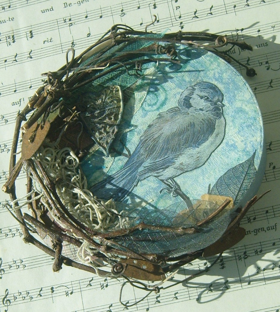 Mixed Media Assemblage,Bird,Nature,Wall Hanging