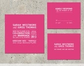 wedding invitation square modern bold typography - "Square"