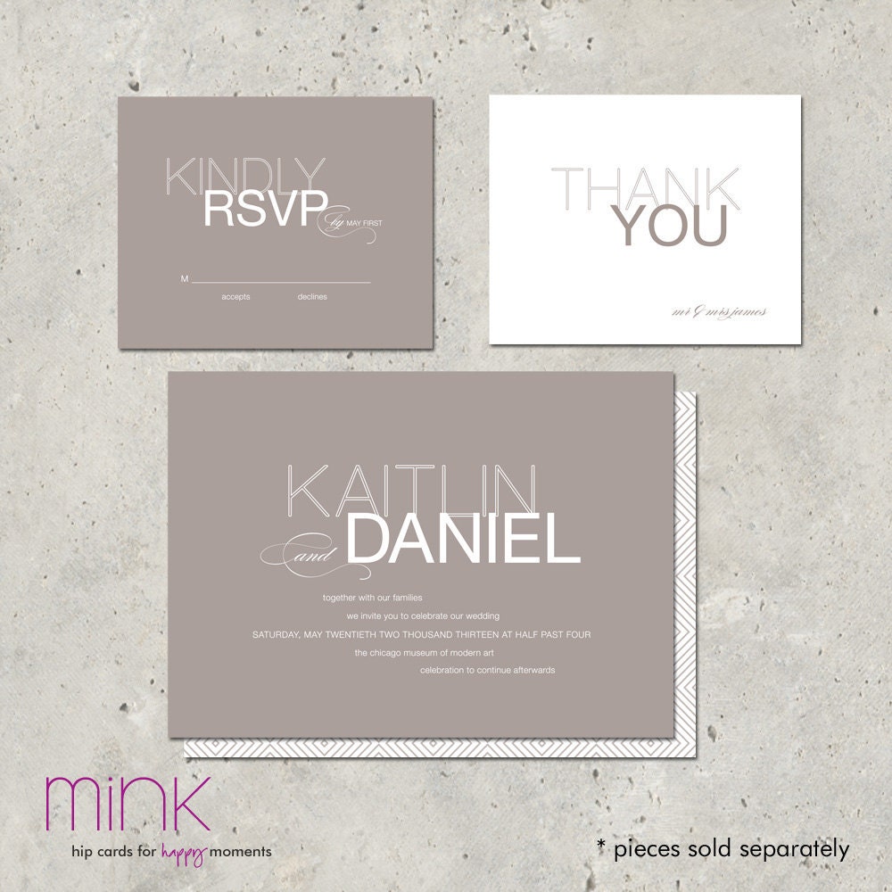 modern wedding invitations - "Ebb & Flow"