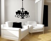 Wall Decal Chandelier Silhouette Lighting Fixture Lights Modern Shabby Chic