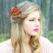 butterfly hair comb, orange monarch hair comb