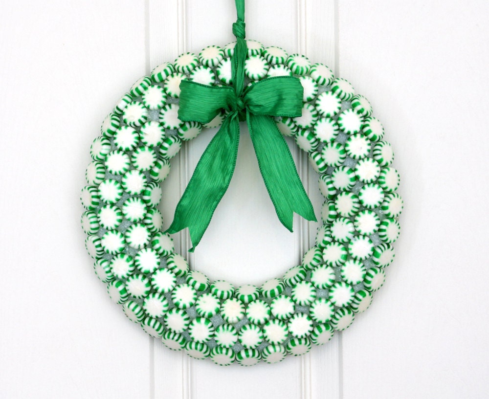 SALE - Spearmint Candy Wreath // Christmas Candy Wreath
