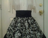 Classic Lolita High Waisted Black and White Skirt